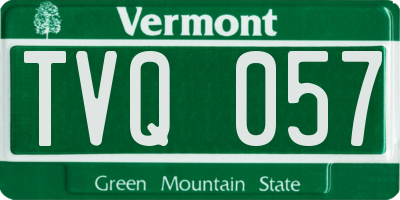 VT license plate TVQ057