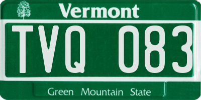 VT license plate TVQ083