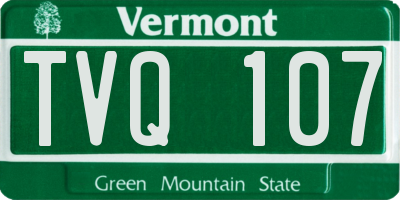 VT license plate TVQ107