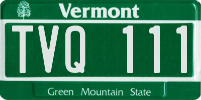 VT license plate TVQ111