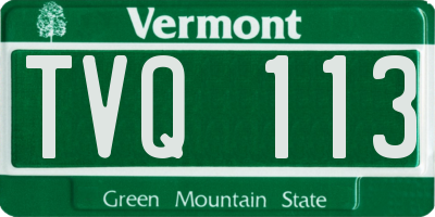VT license plate TVQ113