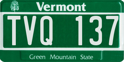 VT license plate TVQ137