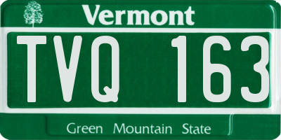 VT license plate TVQ163