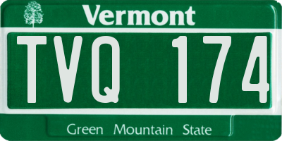 VT license plate TVQ174
