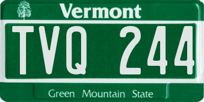 VT license plate TVQ244