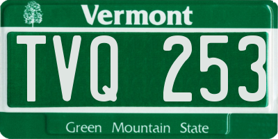 VT license plate TVQ253