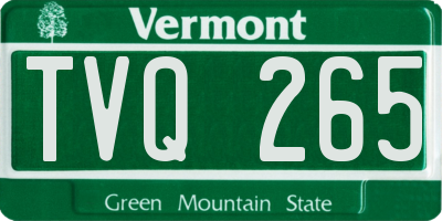VT license plate TVQ265