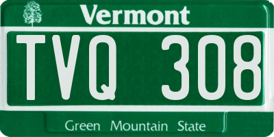 VT license plate TVQ308