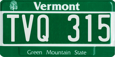 VT license plate TVQ315