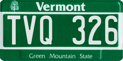 VT license plate TVQ326
