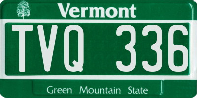 VT license plate TVQ336