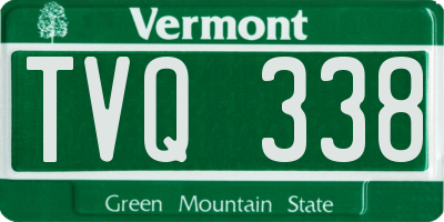 VT license plate TVQ338