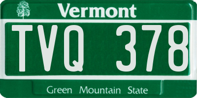 VT license plate TVQ378