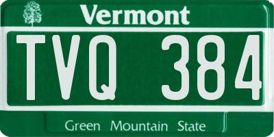 VT license plate TVQ384