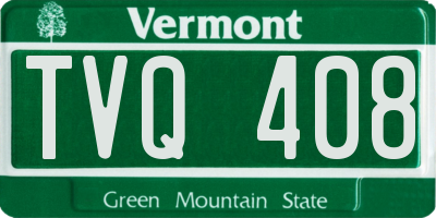 VT license plate TVQ408