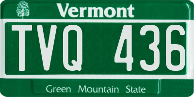 VT license plate TVQ436