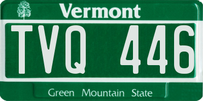 VT license plate TVQ446