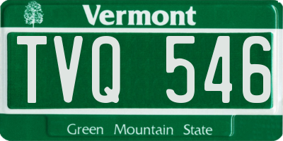 VT license plate TVQ546