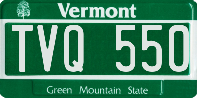 VT license plate TVQ550