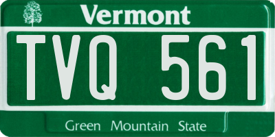 VT license plate TVQ561