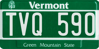 VT license plate TVQ590