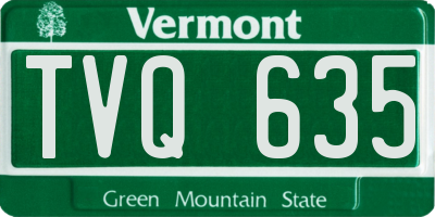 VT license plate TVQ635