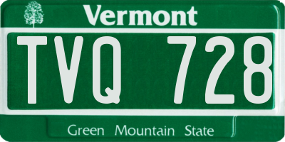 VT license plate TVQ728