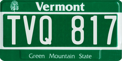 VT license plate TVQ817
