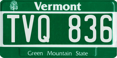 VT license plate TVQ836