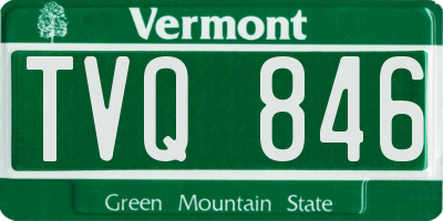 VT license plate TVQ846