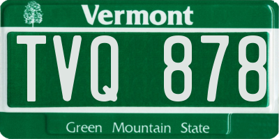 VT license plate TVQ878