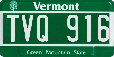 VT license plate TVQ916