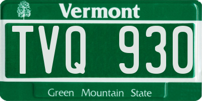 VT license plate TVQ930