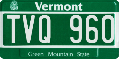 VT license plate TVQ960