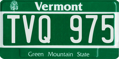 VT license plate TVQ975