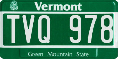 VT license plate TVQ978