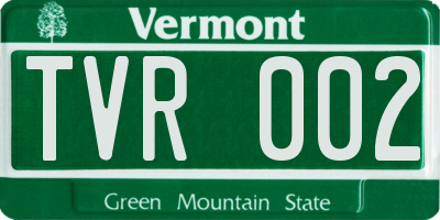 VT license plate TVR002