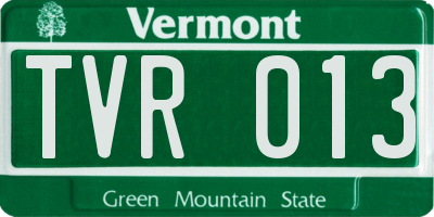 VT license plate TVR013