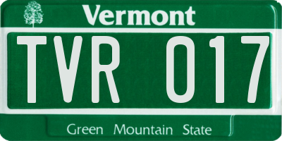 VT license plate TVR017