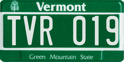 VT license plate TVR019