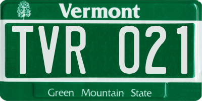 VT license plate TVR021
