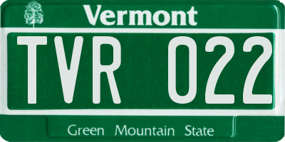 VT license plate TVR022