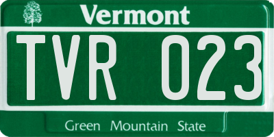 VT license plate TVR023
