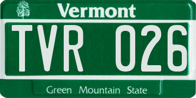 VT license plate TVR026