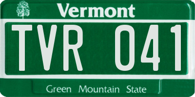 VT license plate TVR041