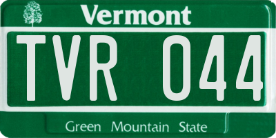 VT license plate TVR044