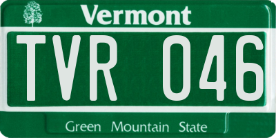 VT license plate TVR046