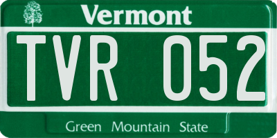 VT license plate TVR052