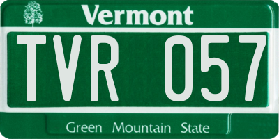 VT license plate TVR057