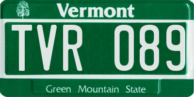 VT license plate TVR089